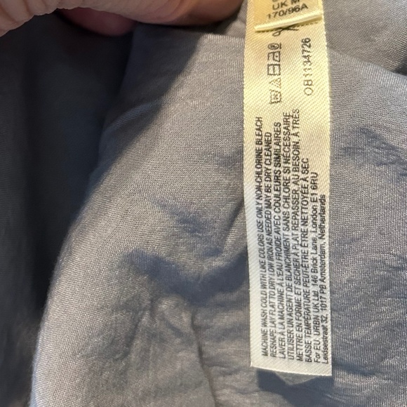 Free People Gray Blue Linen Texture Tank Top Cut Out Shoulder StripeTies Size M - Picture 10 of 11